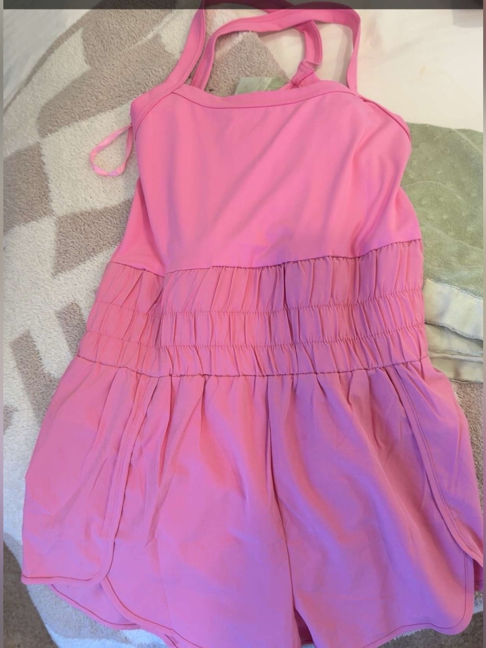 Pink Smocked Waist Women's Romper